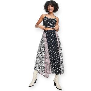 Free People Kaia Splice Print Maxi Skirt